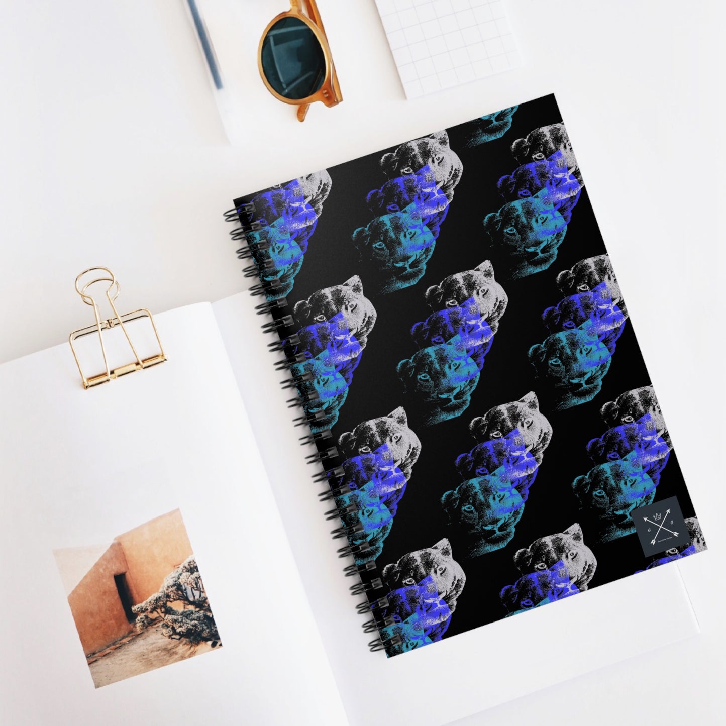 Lioness Arising - Spiral Notebook - Ruled Line - blk