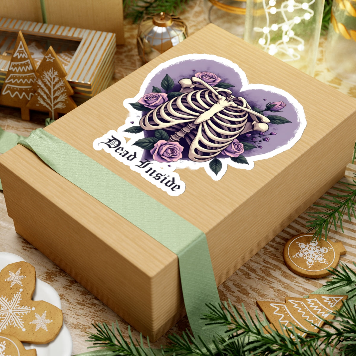 Dead Inside Ribcage Heart - Kiss-Cut Stickers