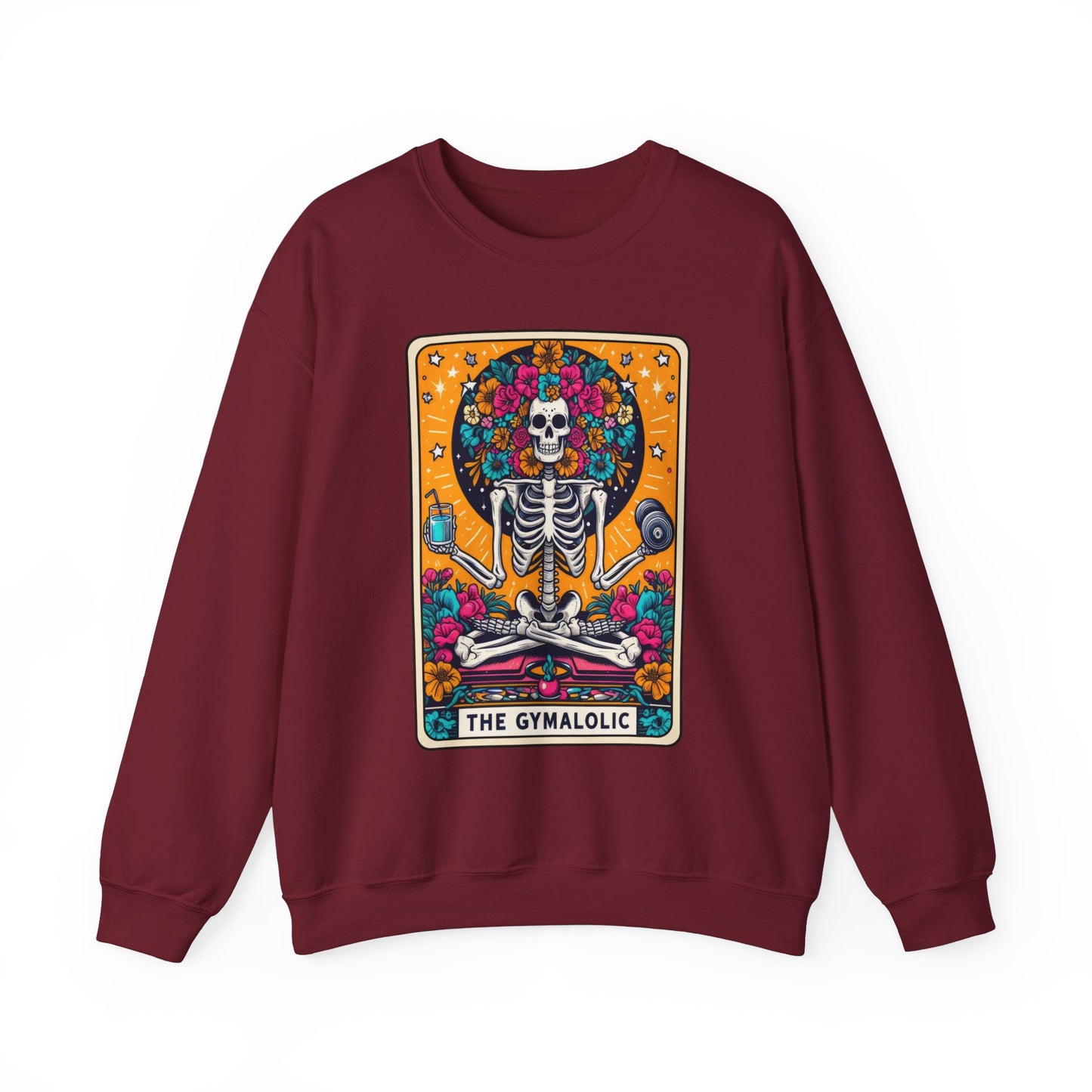 Gymaholic Skeleton Tarot Card - Unisex Heavy Blend™ Sweatshirt