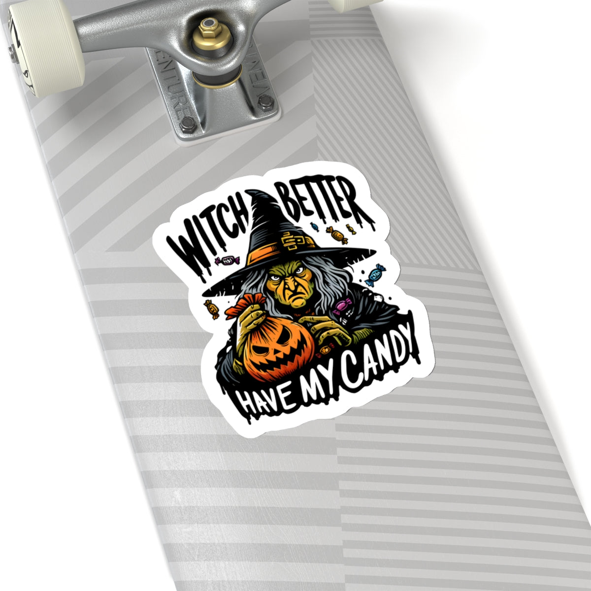 Witch Better Have My Candy, Green Witch - Kiss-Cut Stickers