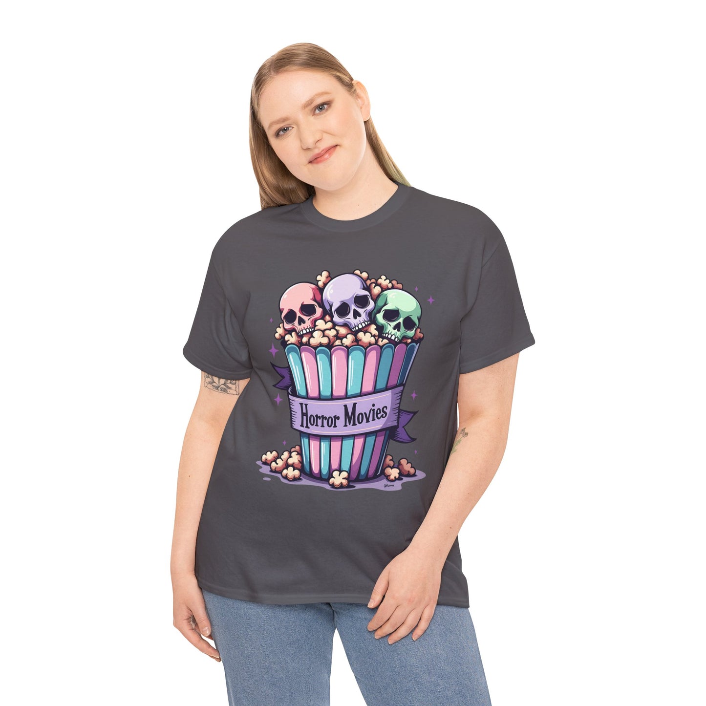 Horror Movies Popcorn Bucket - Unisex Heavy Cotton Tee