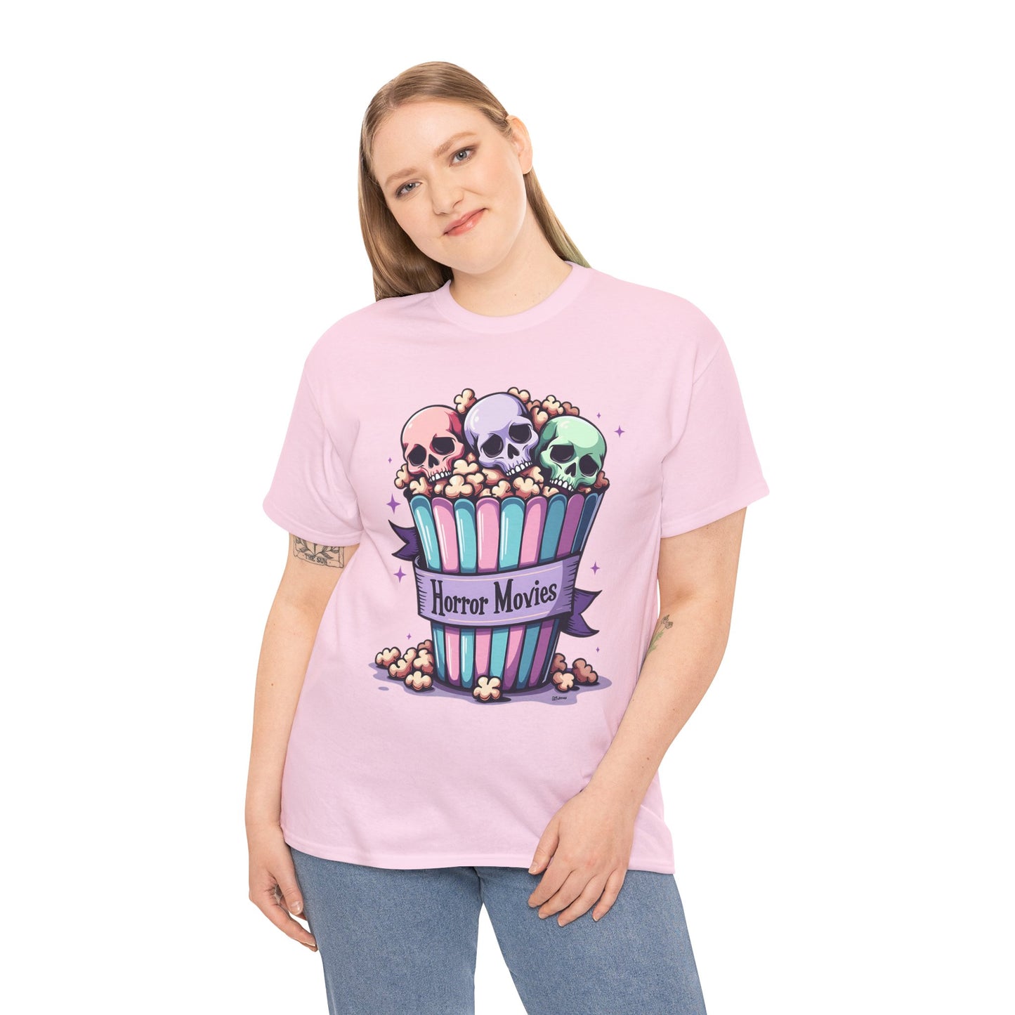 Horror Movies Popcorn Bucket - Unisex Heavy Cotton Tee