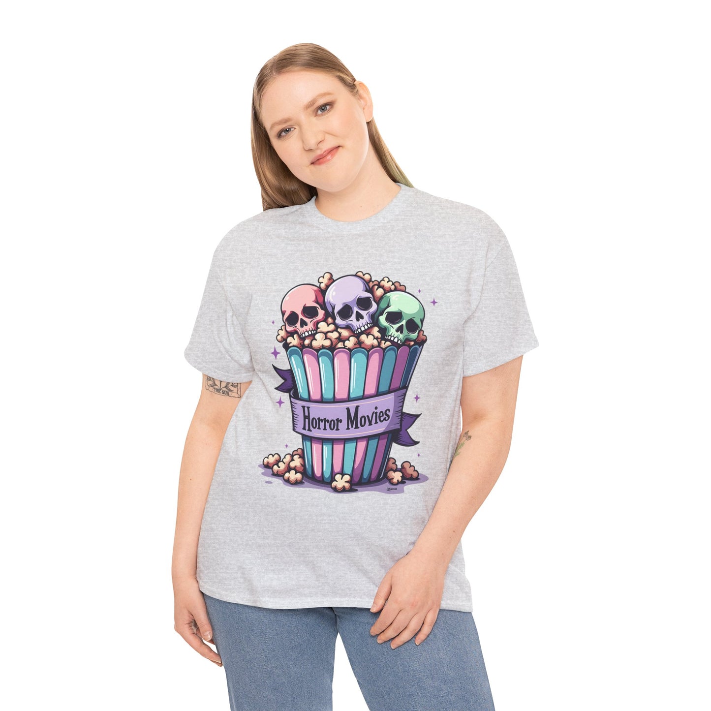 Horror Movies Popcorn Bucket - Unisex Heavy Cotton Tee