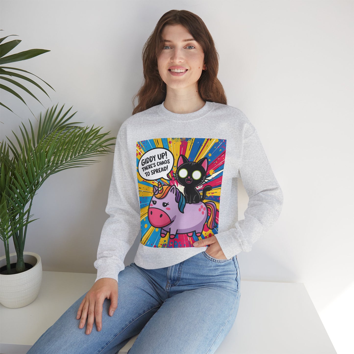 Giddy Up There's Chaos to Spread - Crewneck Sweatshirt