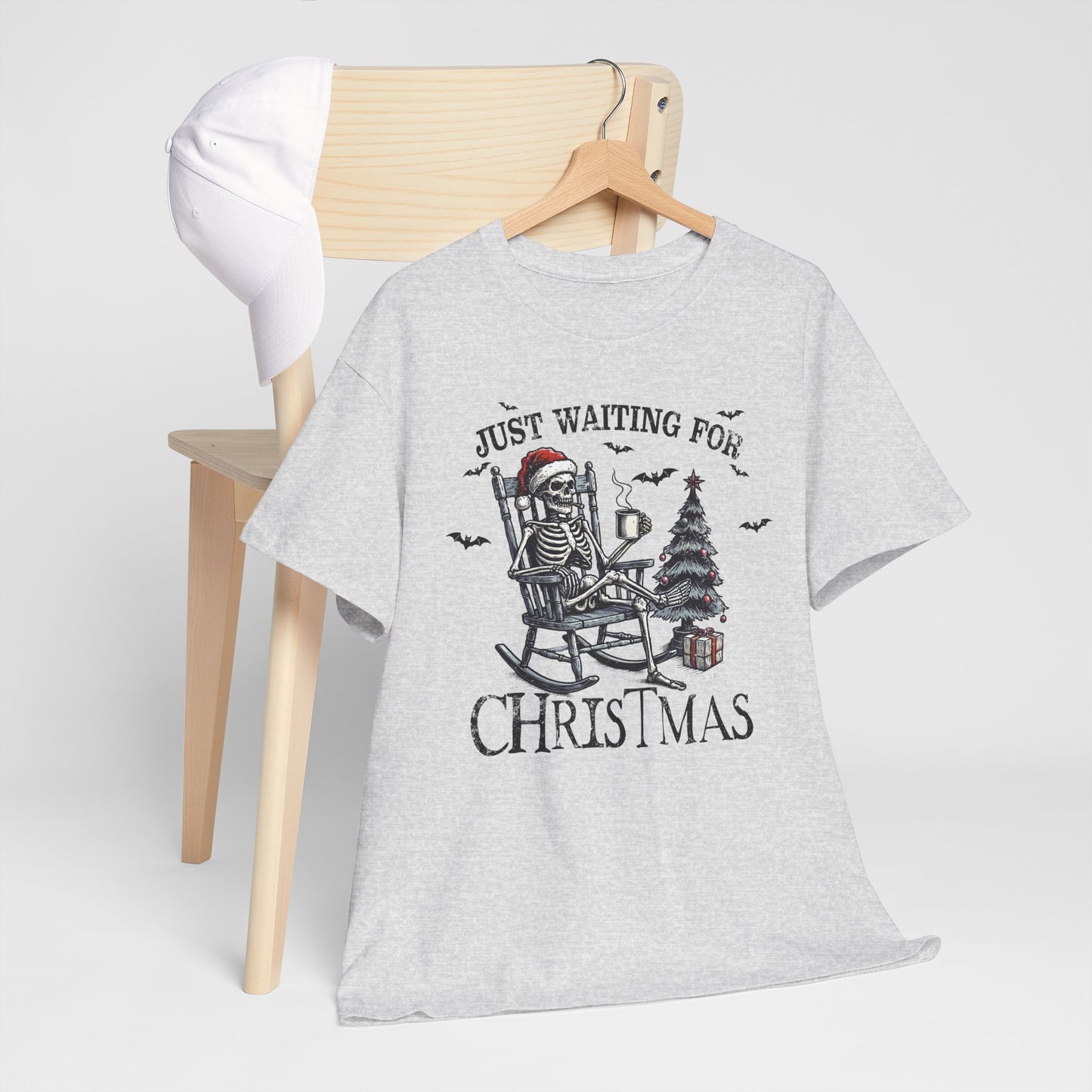 Just Waiting For Christmas Skeleton - Unisex Tee