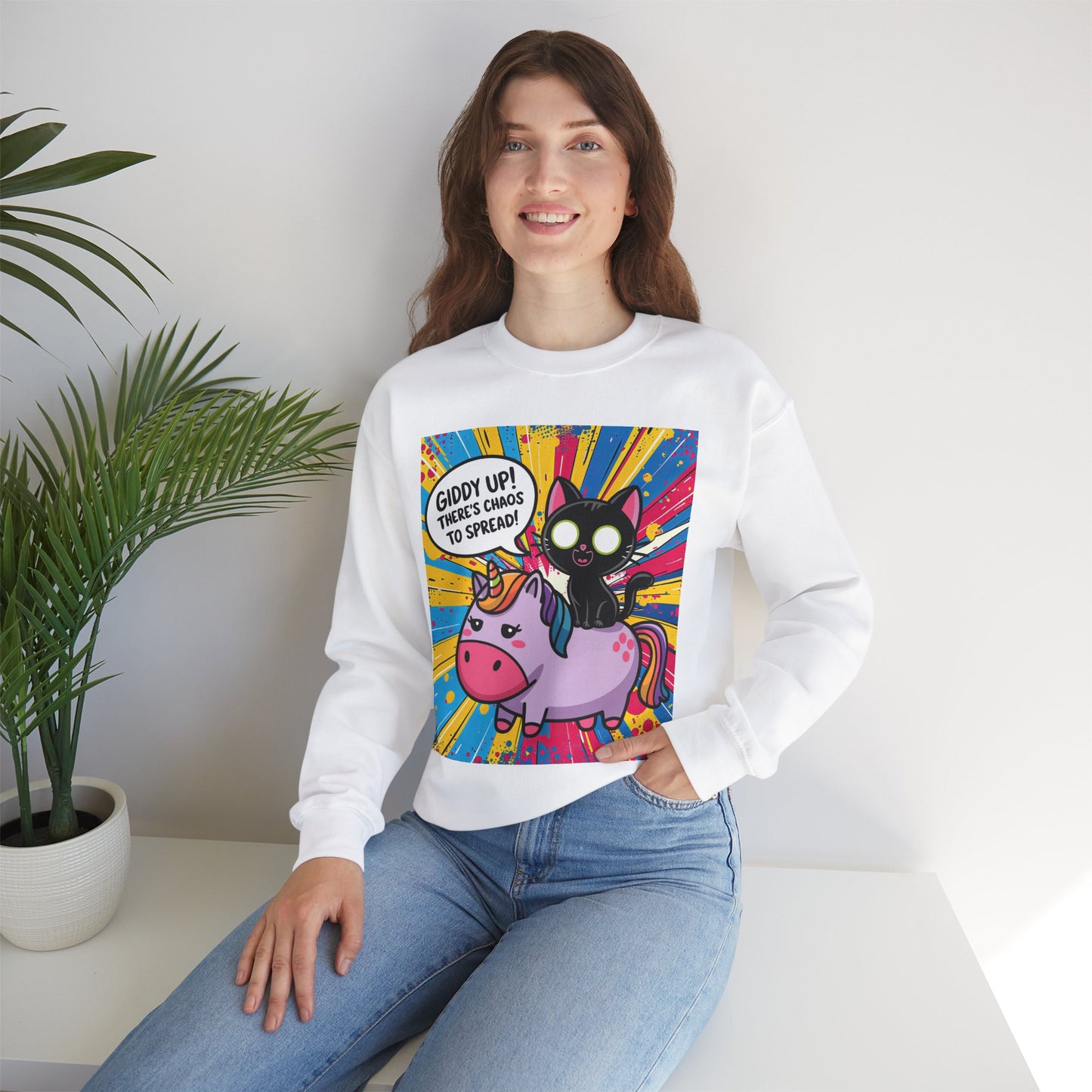 Giddy Up There's Chaos to Spread - Crewneck Sweatshirt