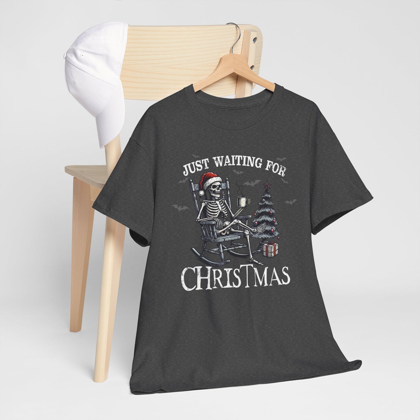 Just Waiting For Christmas Skeleton - Unisex Tee