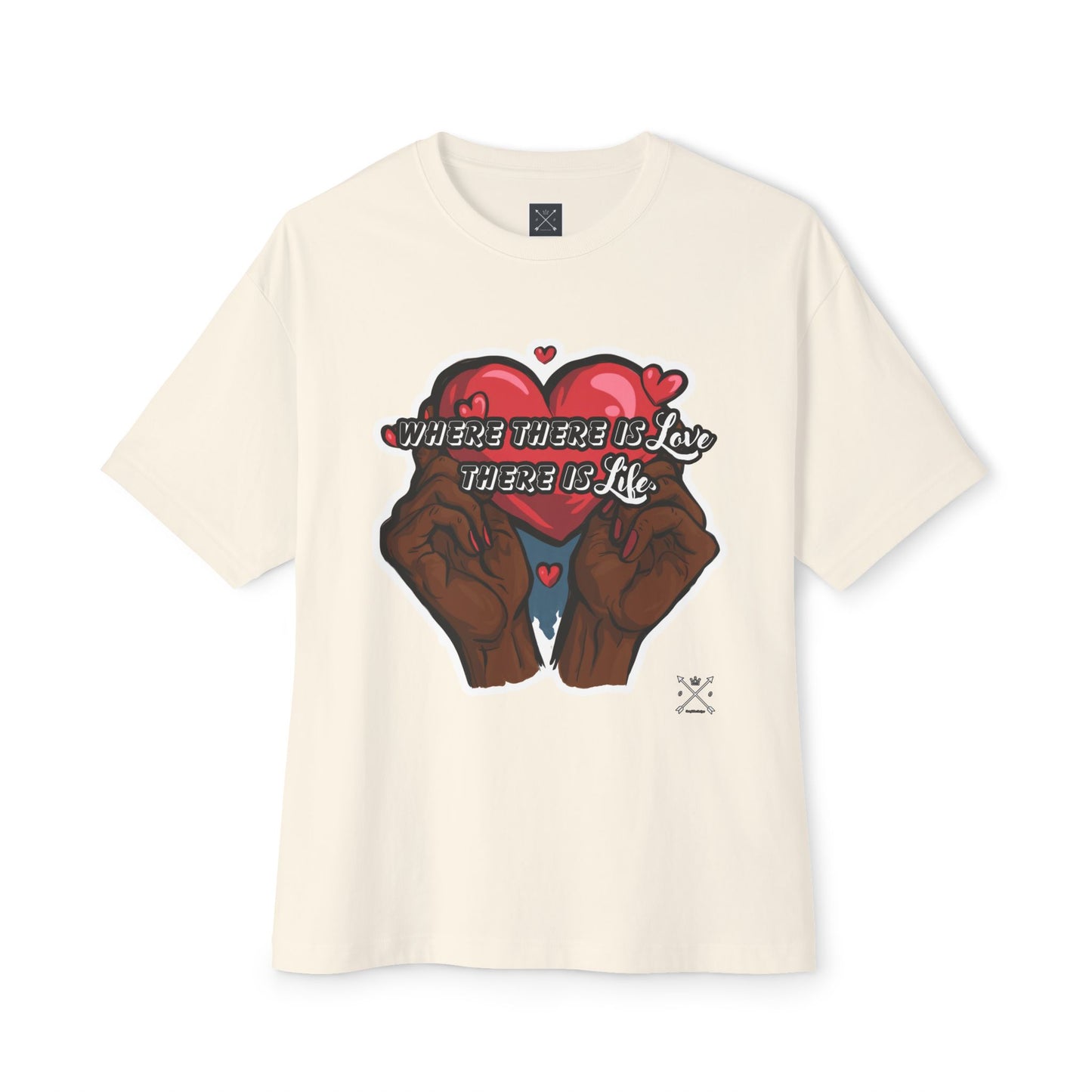 "Love & Life" Quote - Boxy Unisex Oversized T-Shirt