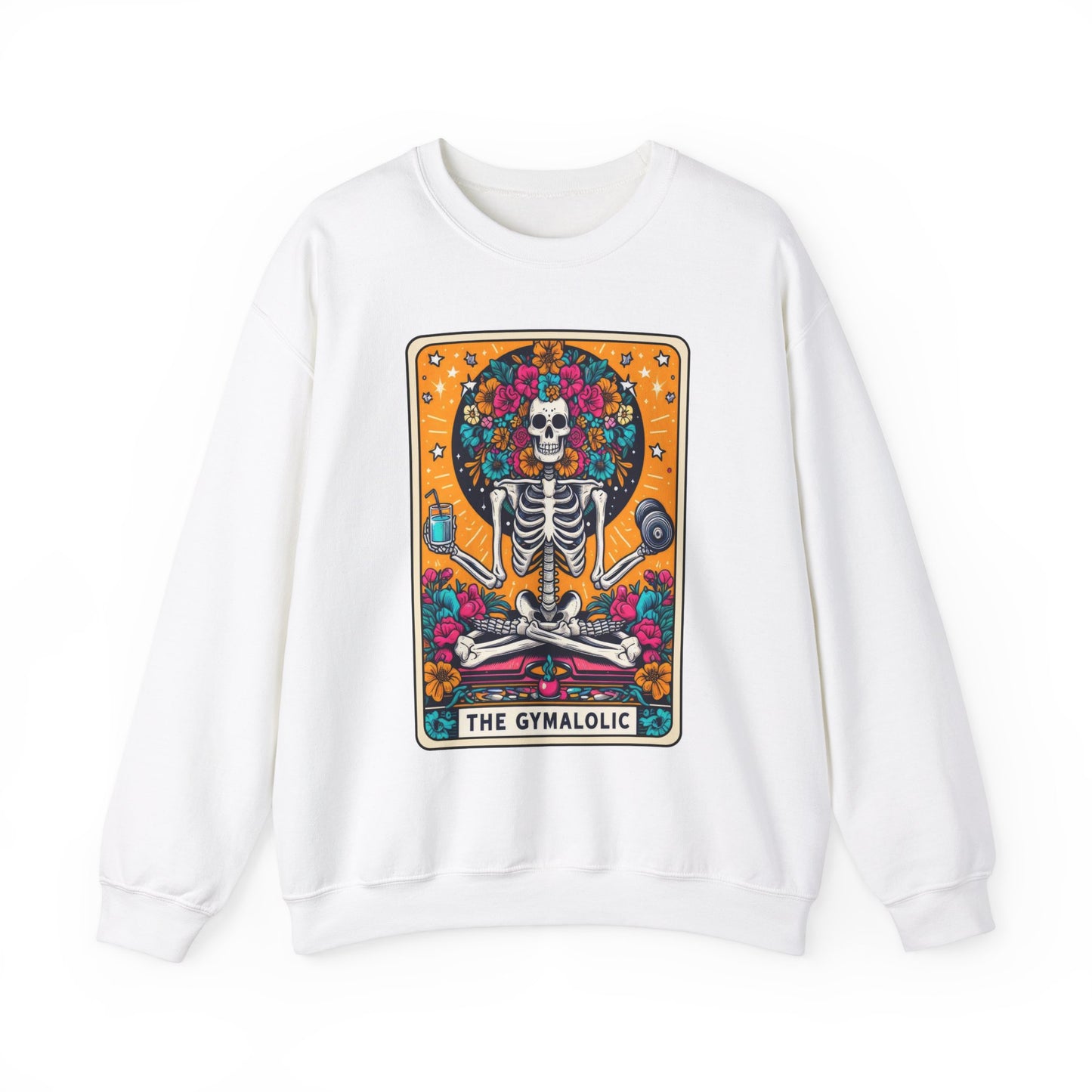 Gymaholic Skeleton Tarot Card - Unisex Heavy Blend™ Sweatshirt