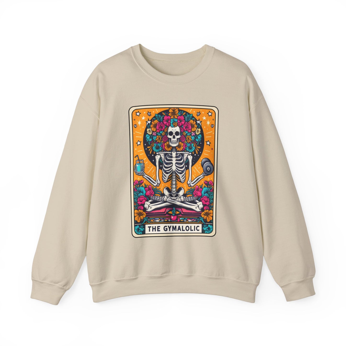 Gymaholic Skeleton Tarot Card - Unisex Heavy Blend™ Sweatshirt
