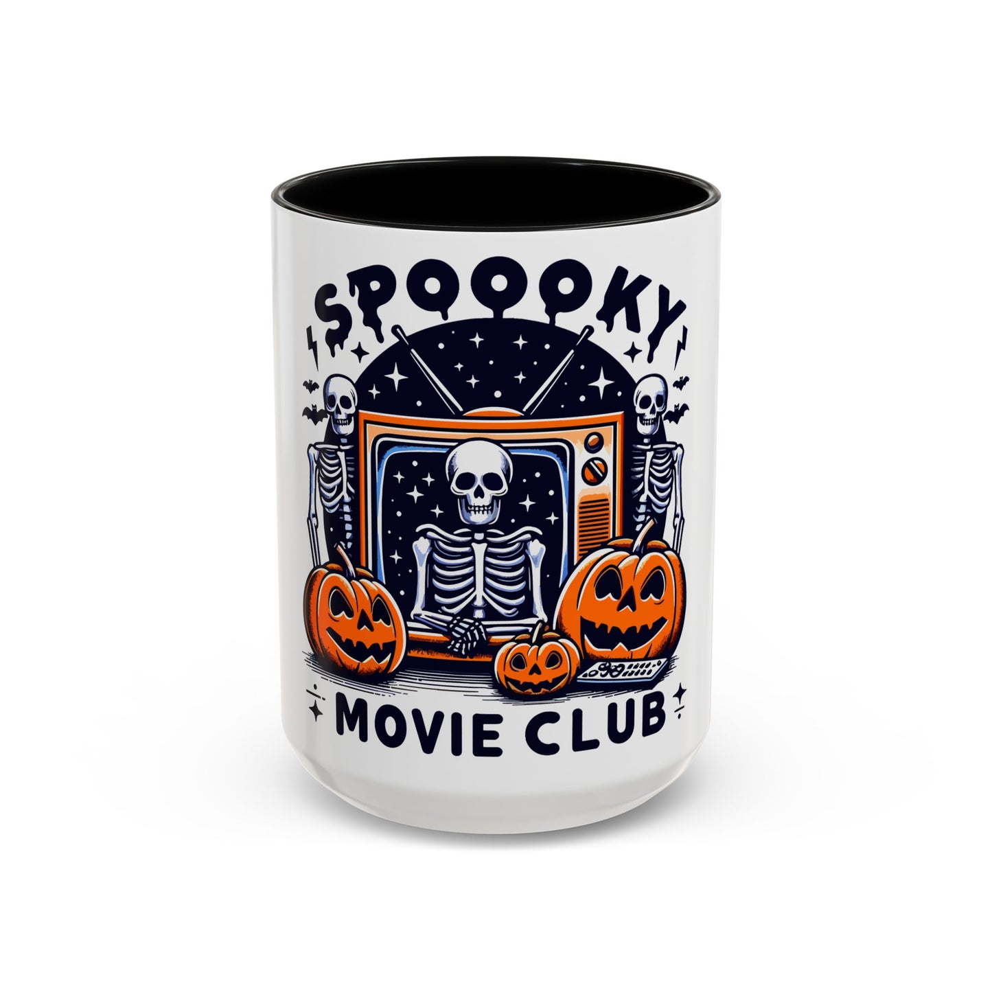 Spooky Movie Club Skeletons - Color Accent Coffee Mug