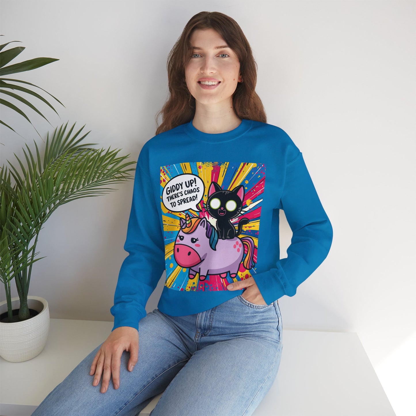 Giddy Up There's Chaos to Spread - Crewneck Sweatshirt