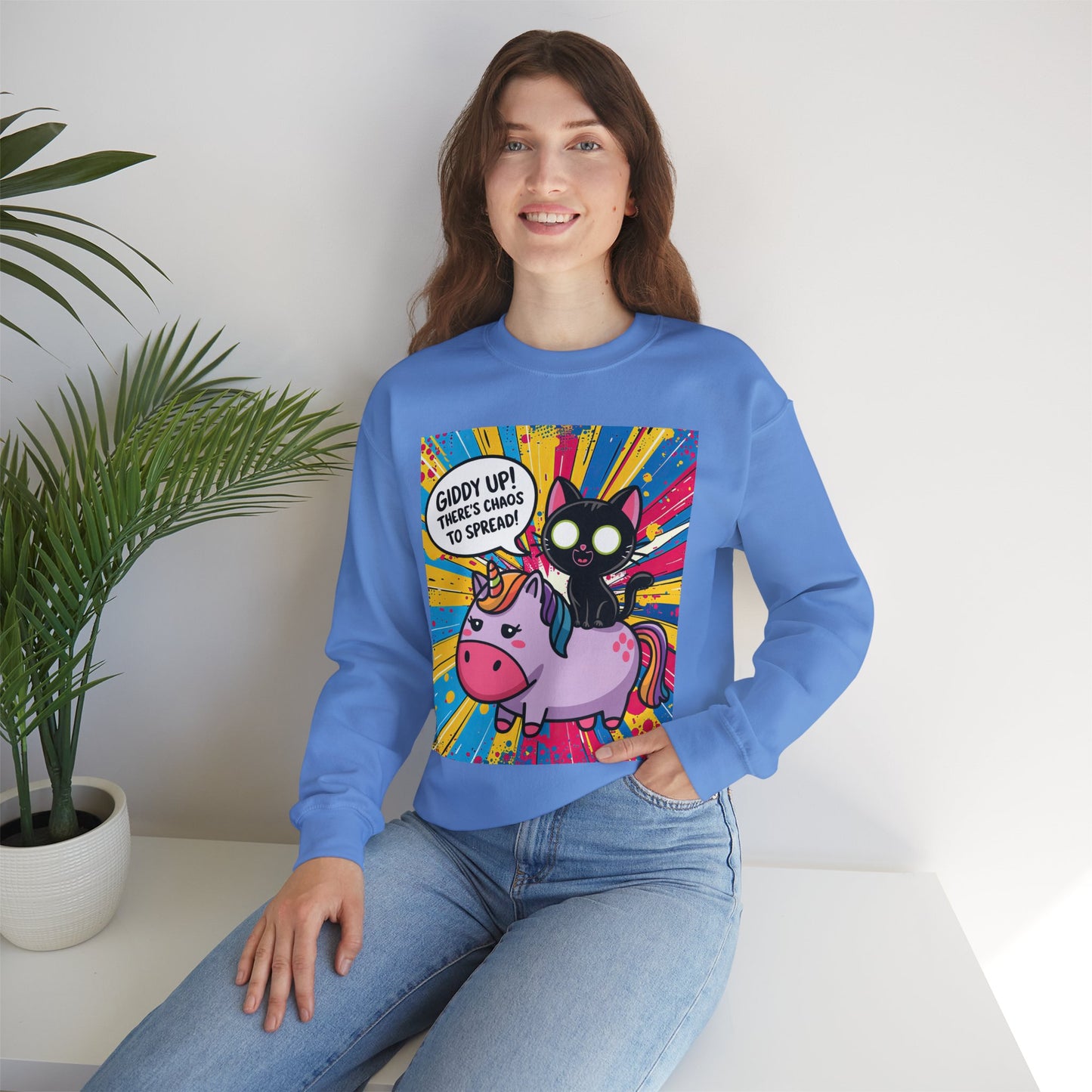 Giddy Up There's Chaos to Spread - Crewneck Sweatshirt