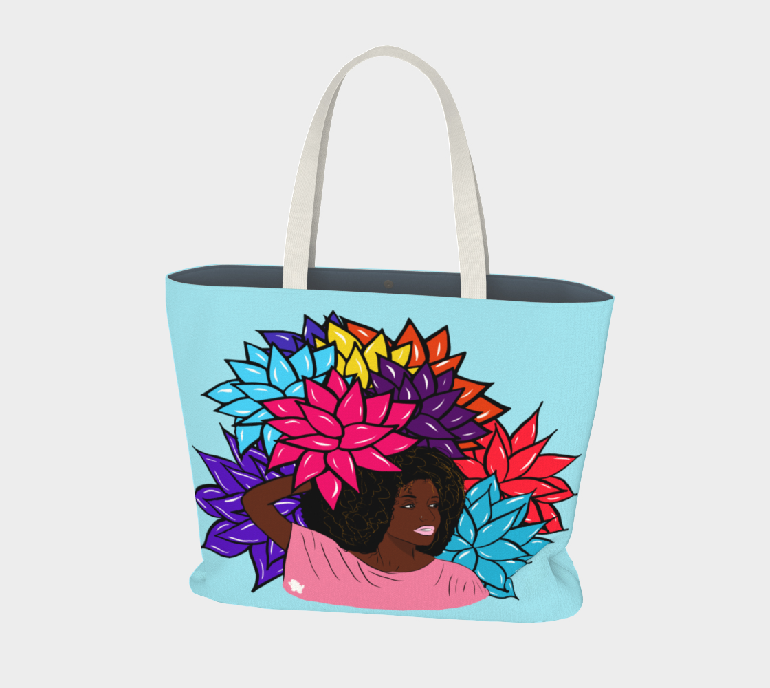 Beauty with Flowers - Large Tote Bag