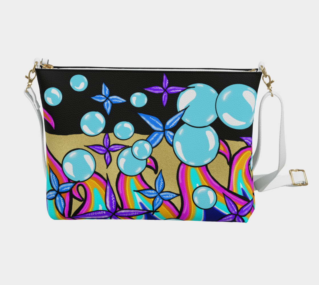 Bubble Rave - Vegan Leather Crossbody - Black