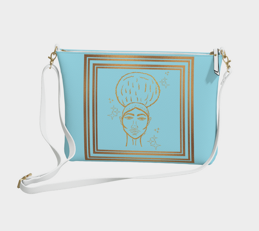 Afro Beauty Sparkle Framed - Vegan Leather Crossbody