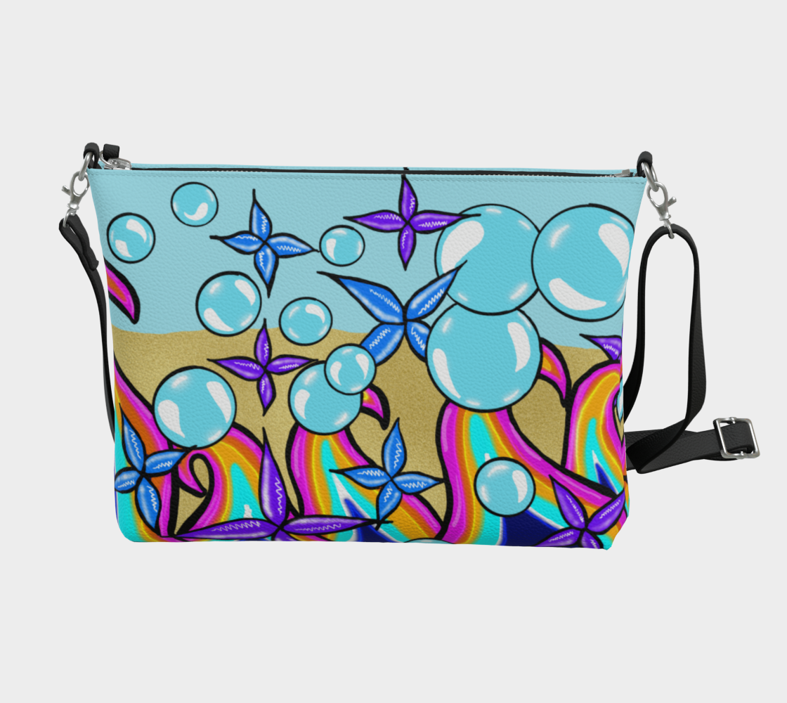 Bubble Rave - Vegan Leather Crossbody - Lt. Blue