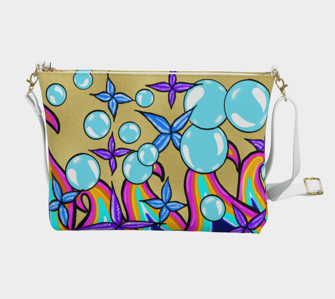 Bubble Rave - Vegan Leather Crossbody - White