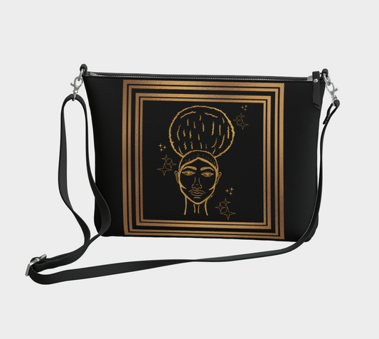 Afro Beauty Sparkle “Framed”- Vegan Leather Crossbody