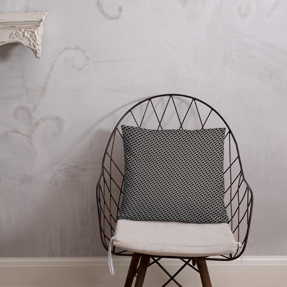Beautiful Beloved Flourish (silver/black) - Throw Pillow