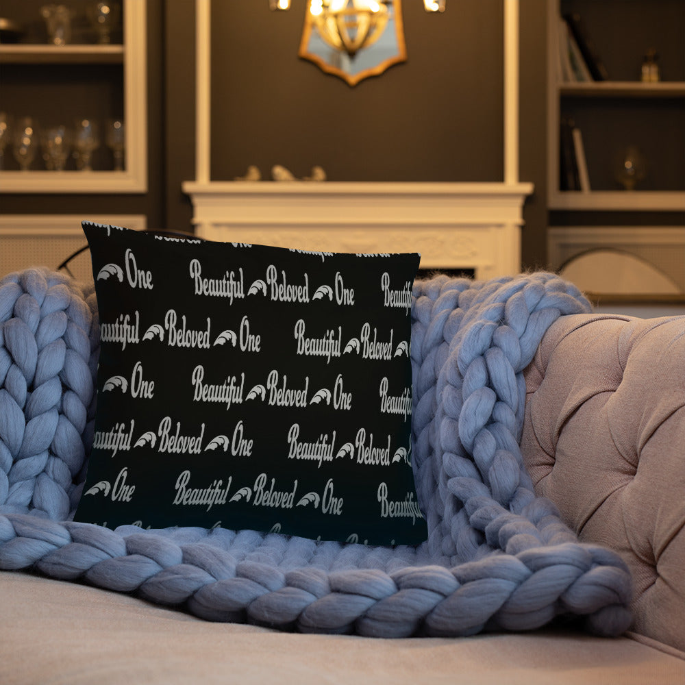 Beautiful Beloved One (black/silver) - Throw Pillow