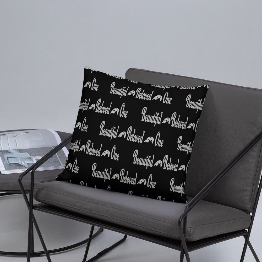 Beautiful Beloved One (black/silver) - Throw Pillow
