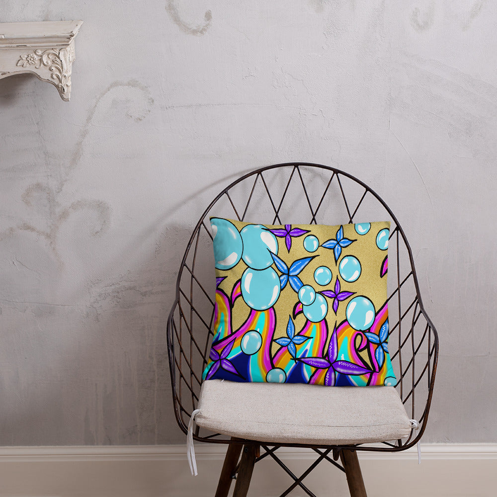 Bubble Rave - Throw Pillow