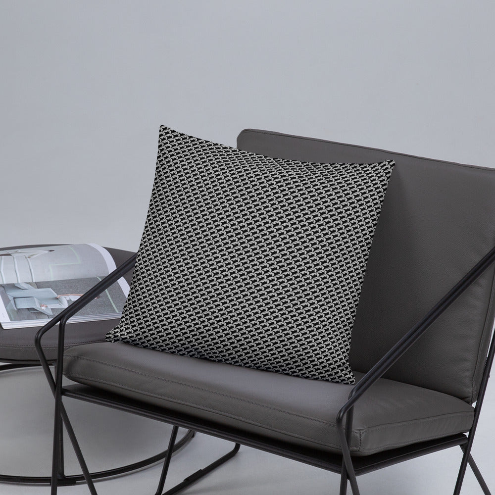 Beautiful Beloved Flourish (silver/black) - Throw Pillow
