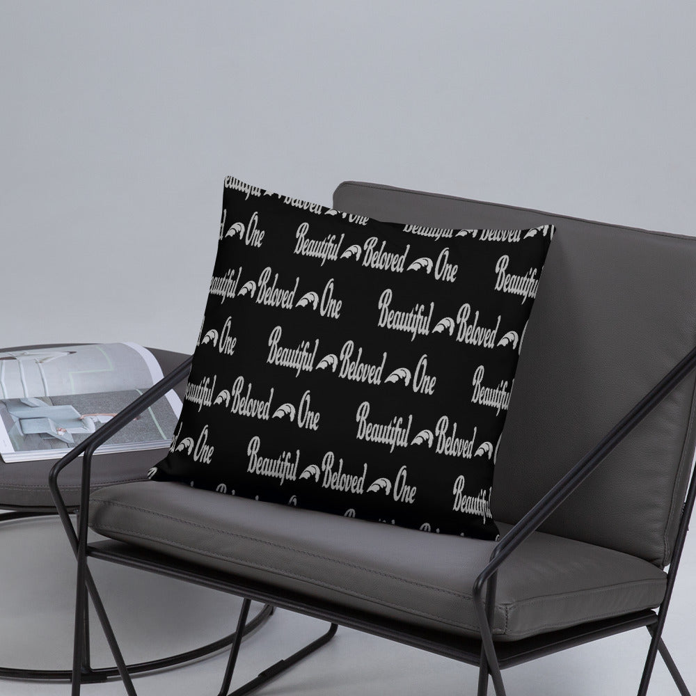 Beautiful Beloved One (black/silver) - Throw Pillow