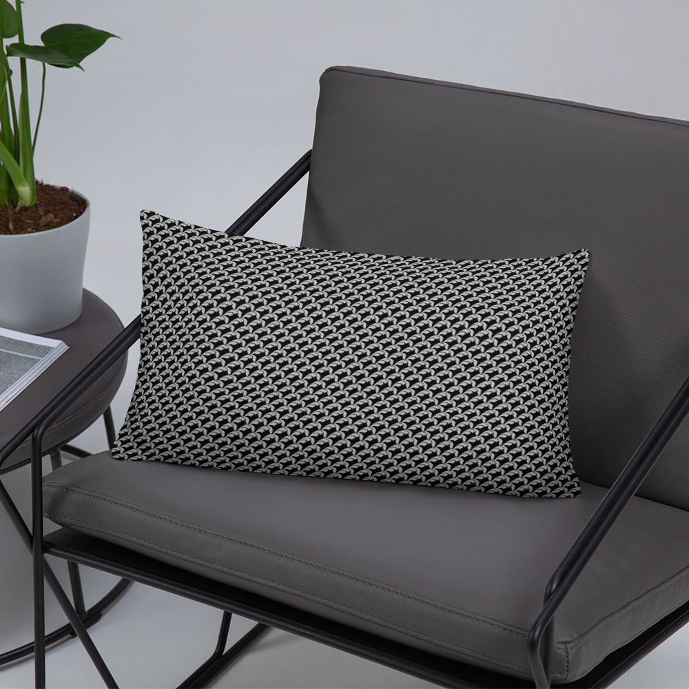 Beautiful Beloved Flourish (silver/black) - Throw Pillow