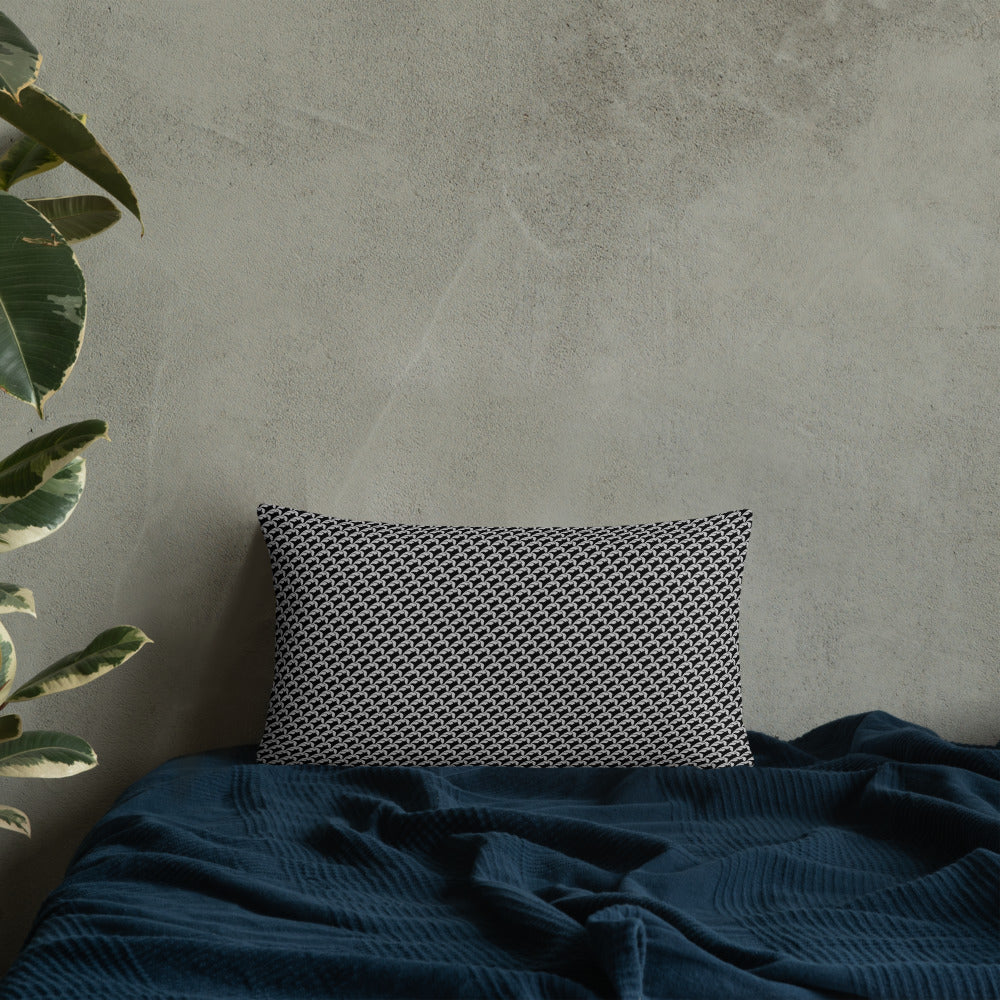 Beautiful Beloved Flourish (silver/black) - Throw Pillow