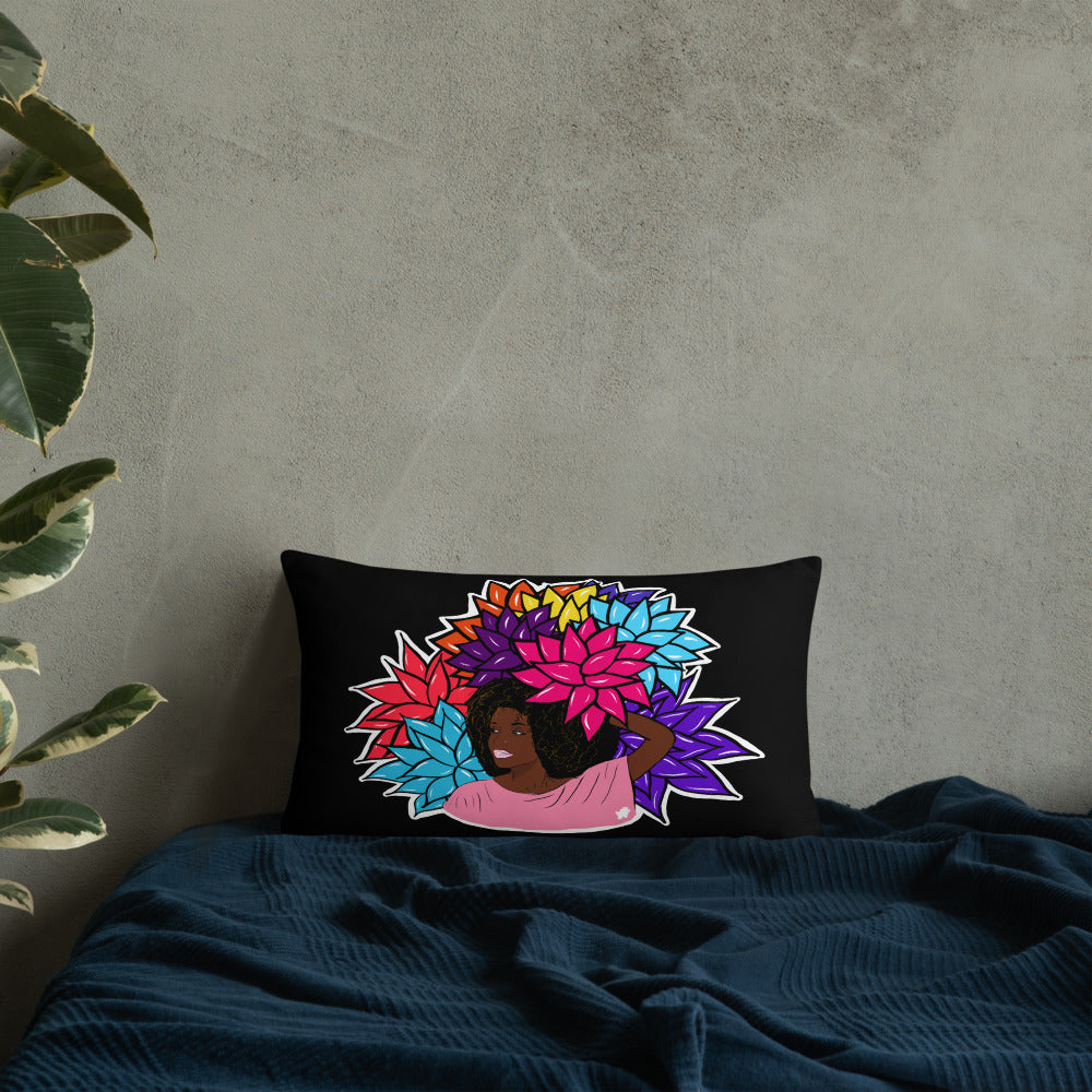 Beauty with Flowers - Throw Pillow
