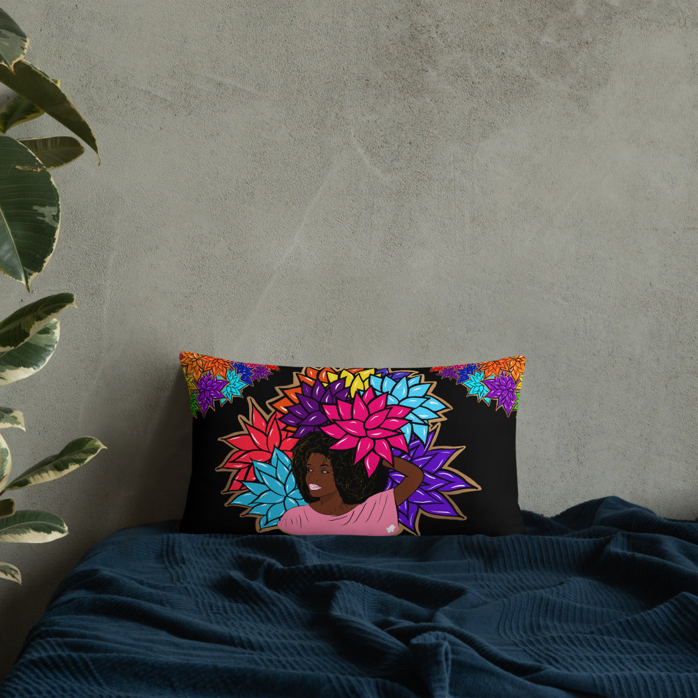 Beauty with Flowers - Throw Basic Pillow