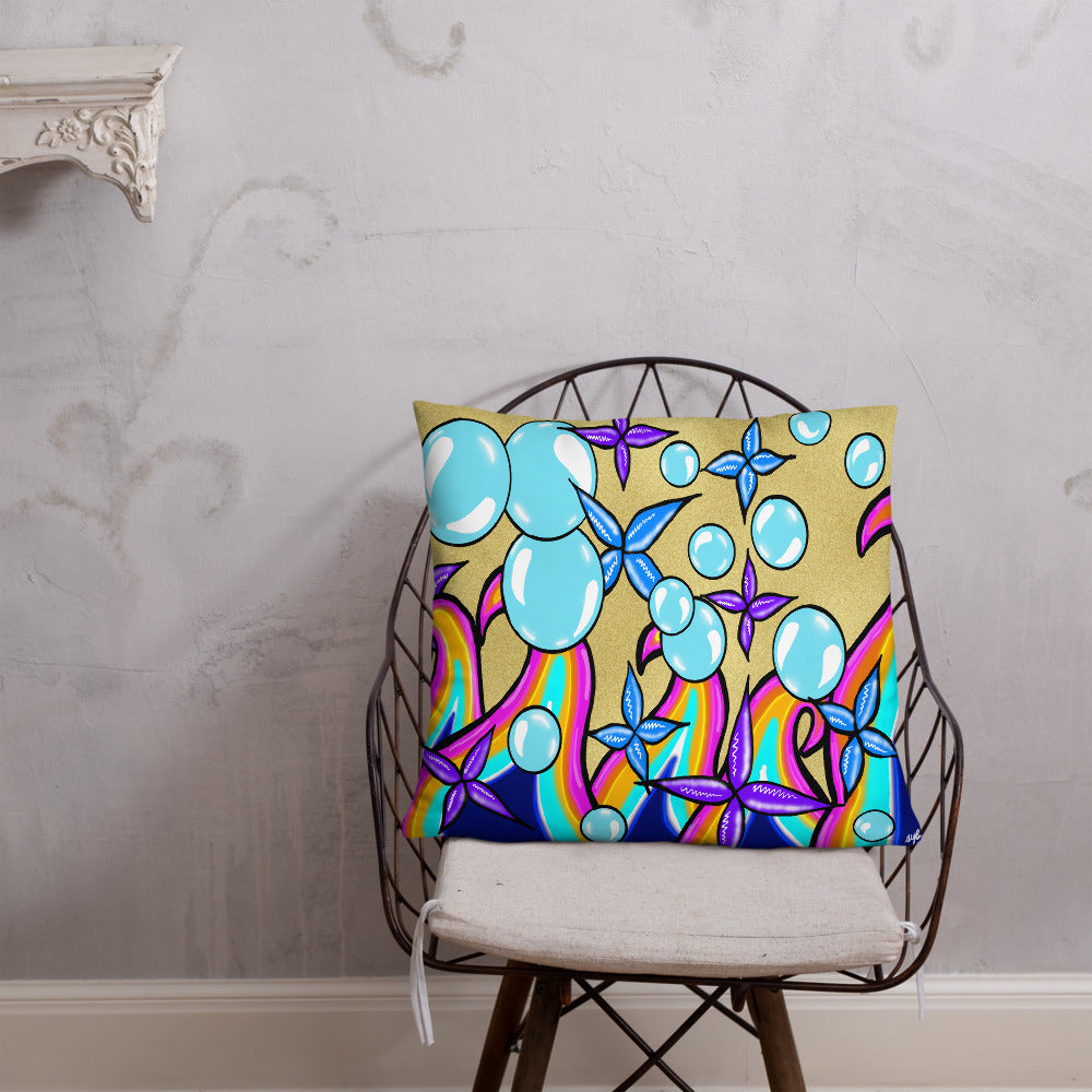 Bubble Rave - Throw Pillow