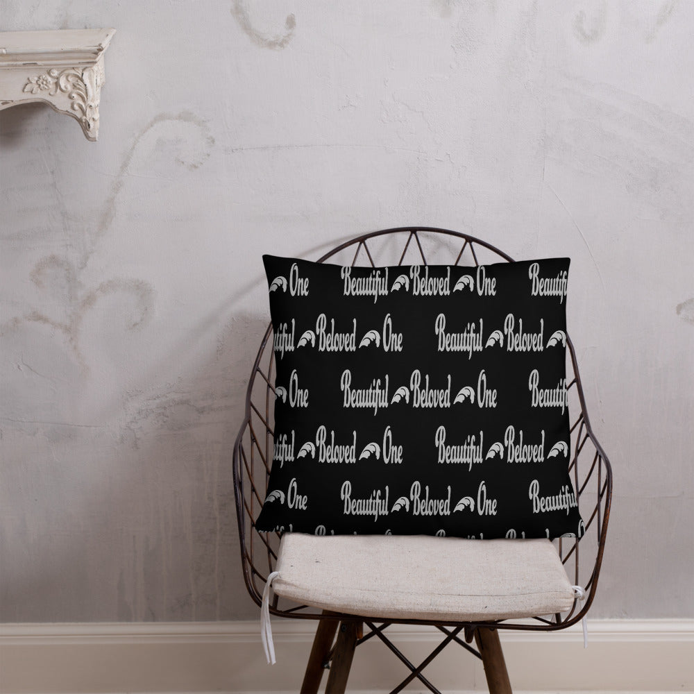 Beautiful Beloved One (black/silver) - Throw Pillow