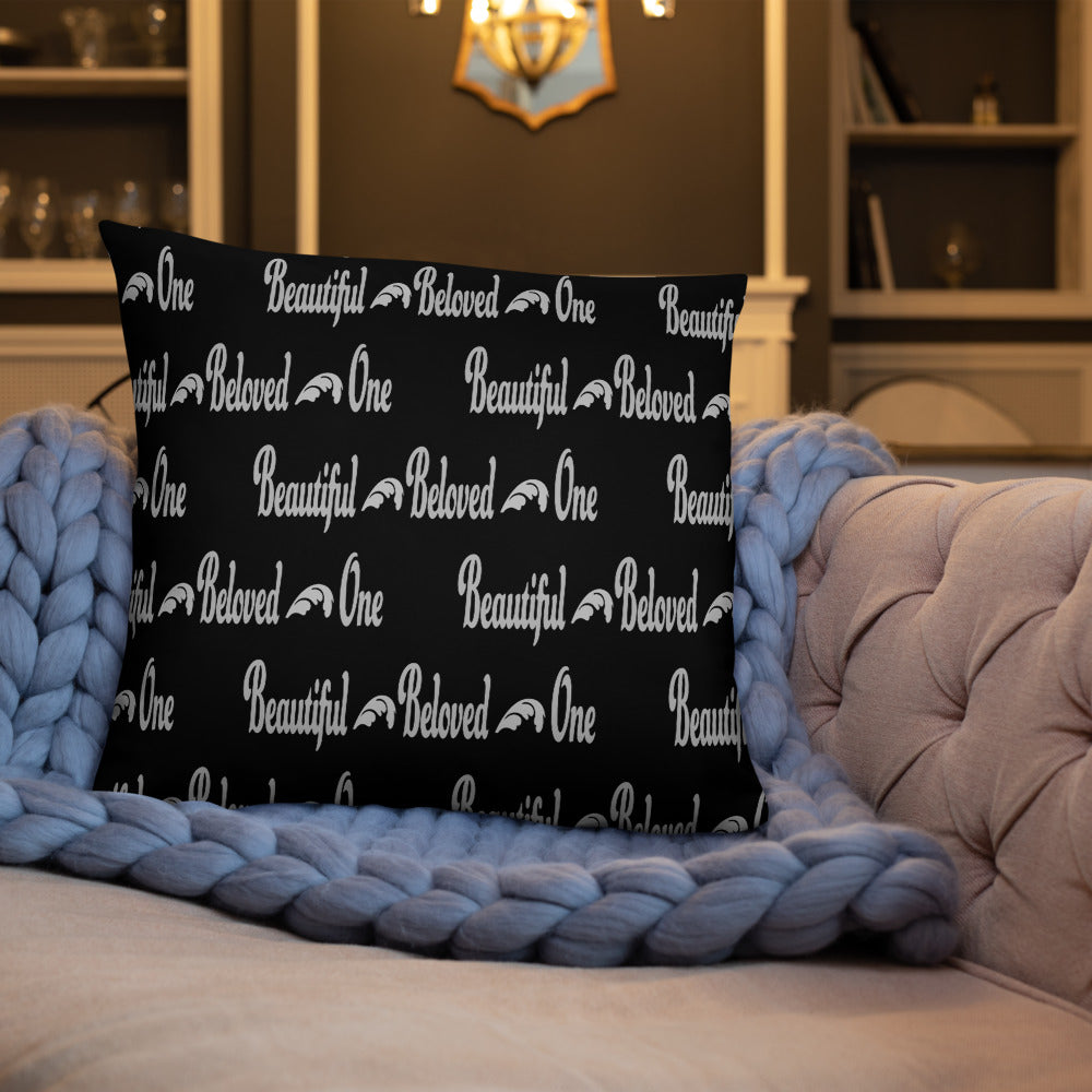 Beautiful Beloved One (black/silver) - Throw Pillow