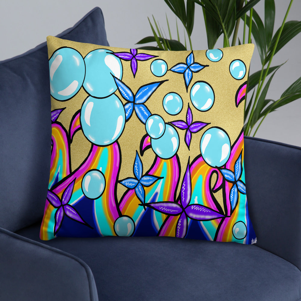Bubble Rave - Throw Pillow