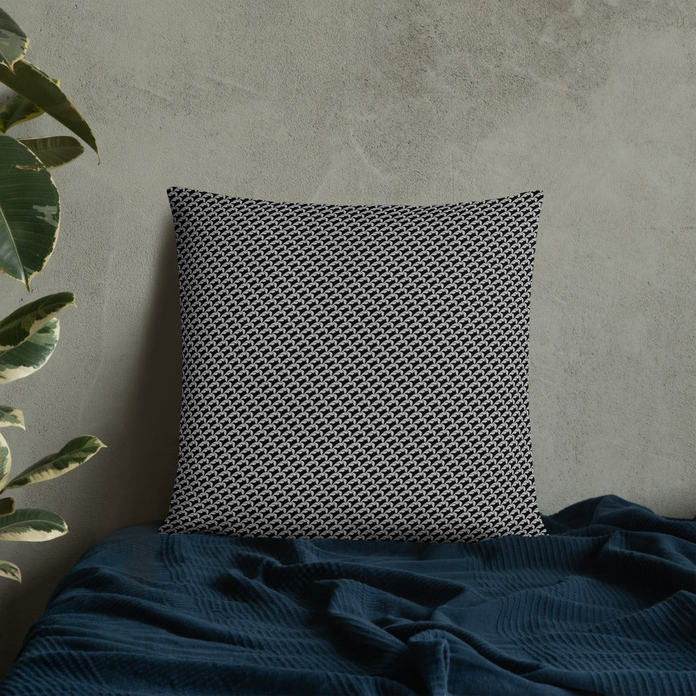 Beautiful Beloved Flourish (silver/black) - Throw Pillow