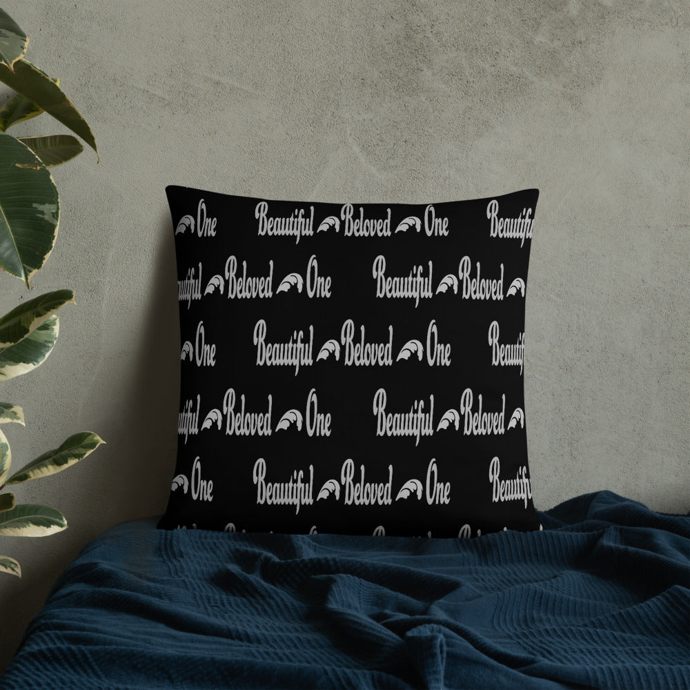 Beautiful Beloved One (black/silver) - Throw Pillow