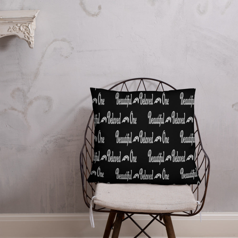 Beautiful Beloved One (black/silver) - Throw Pillow