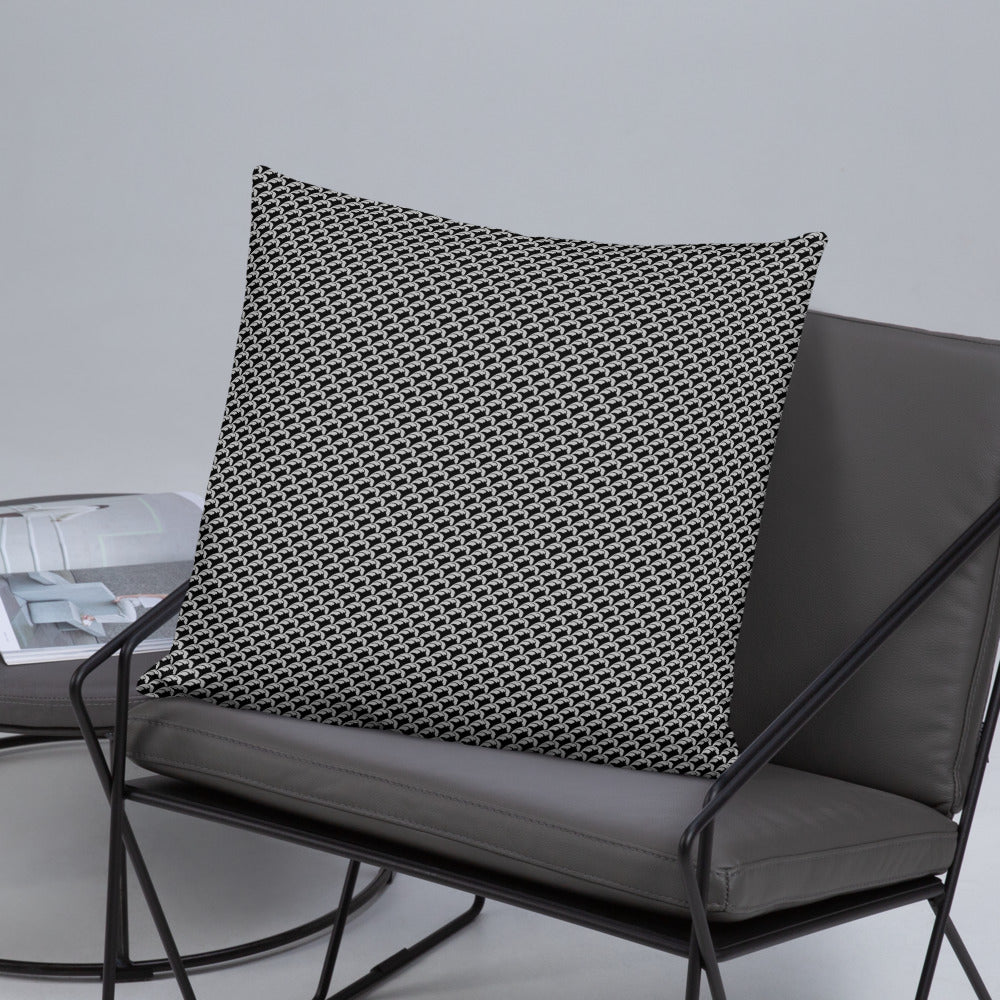 Beautiful Beloved Flourish (silver/black) - Throw Pillow