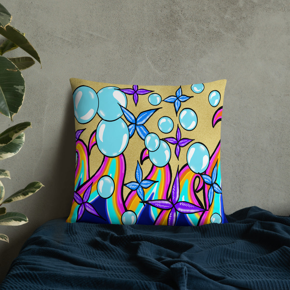 Bubble Rave - Throw Pillow