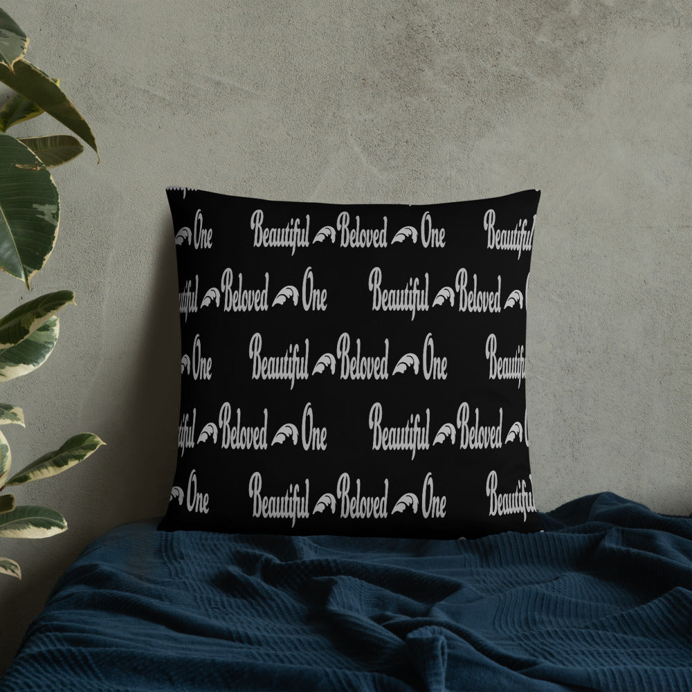 Beautiful Beloved One (black/silver) - Throw Pillow