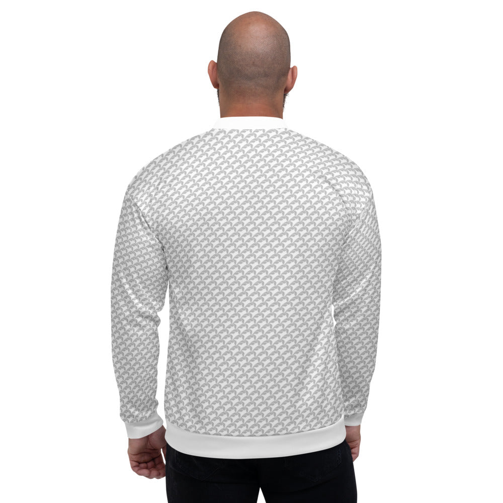 Beautiful Beloved One Flourish (white/silver) - Unisex Bomber Jacket - silver & white