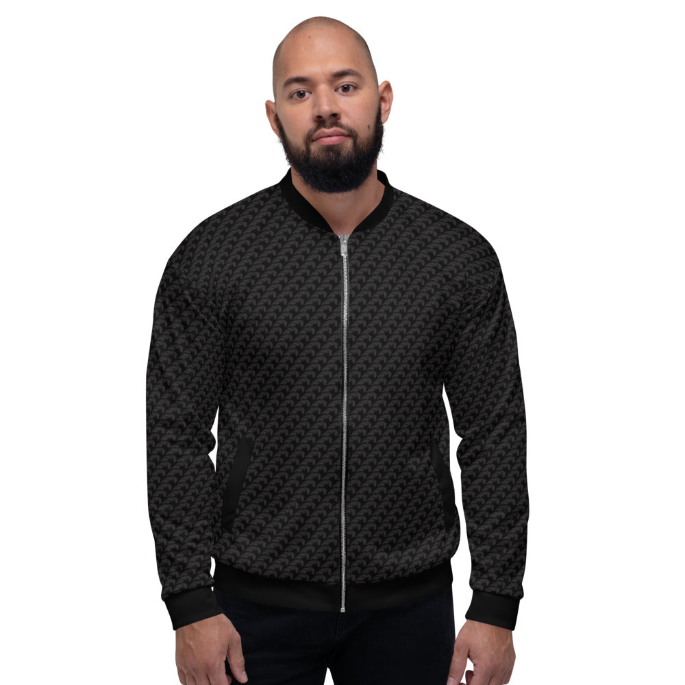 Beautiful Beloved One Flourish (black/black) - Unisex Bomber Jacket - black on black