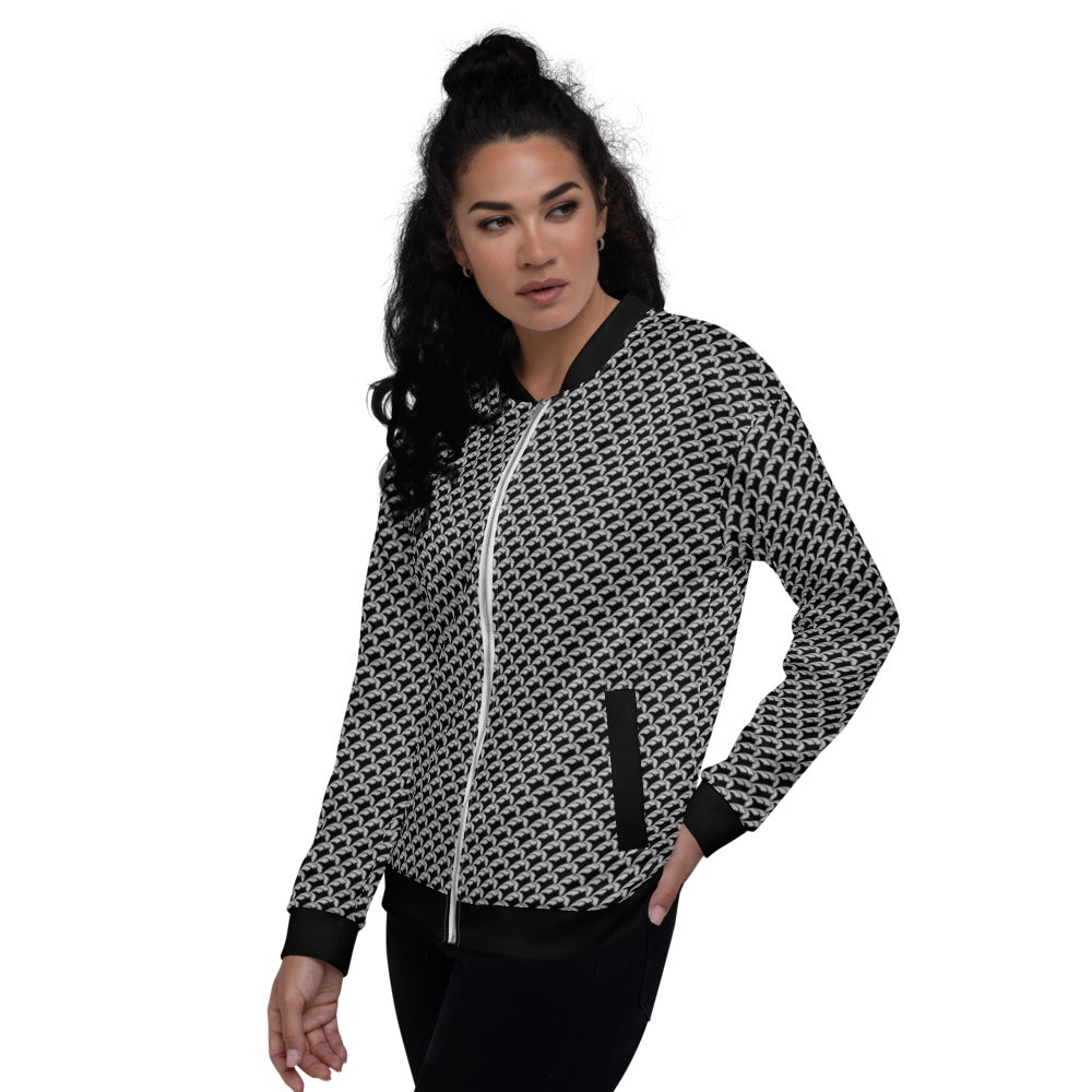 Beautiful Beloved One Flourish - Unisex Bomber Jacket - (silver/black)