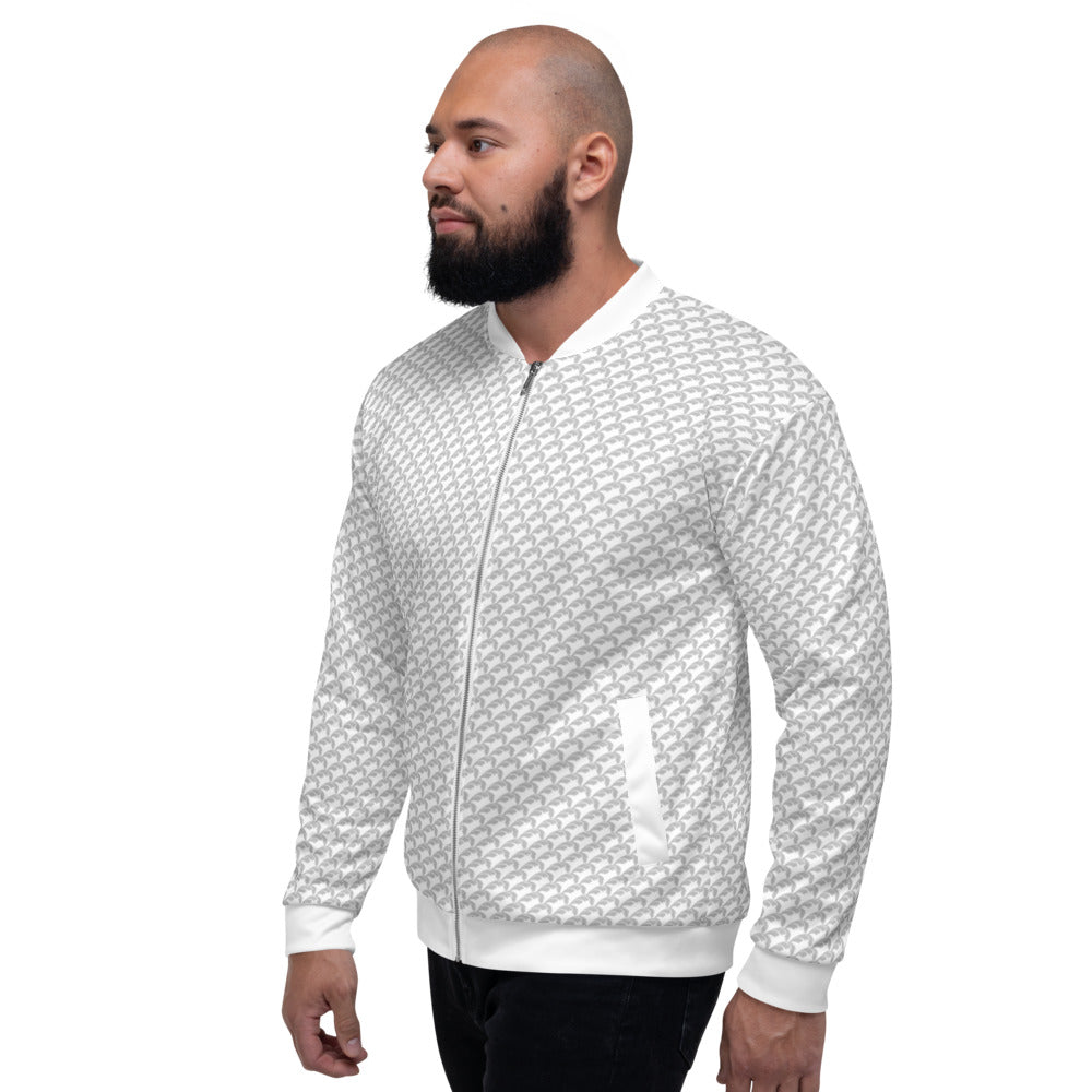 Beautiful Beloved One Flourish (white/silver) - Unisex Bomber Jacket - silver & white