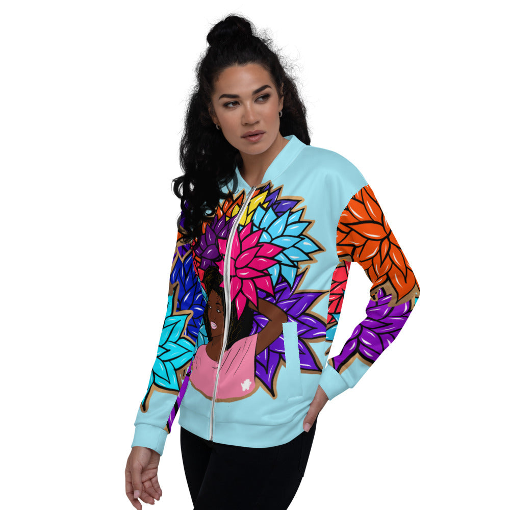 Beauty with Flowers - Unisex Bomber Jacket - lt. blue
