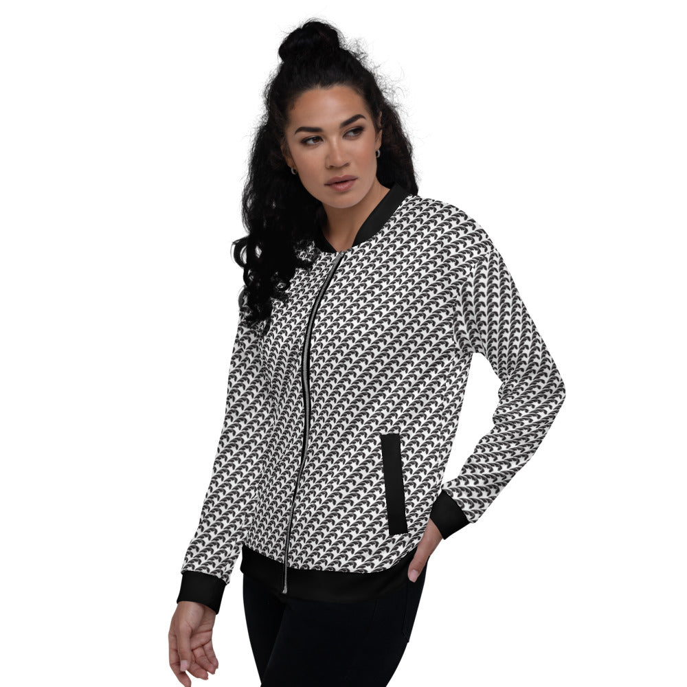 Beautiful Beloved One Flourish (black/white) - Unisex Bomber Jacket - black & white