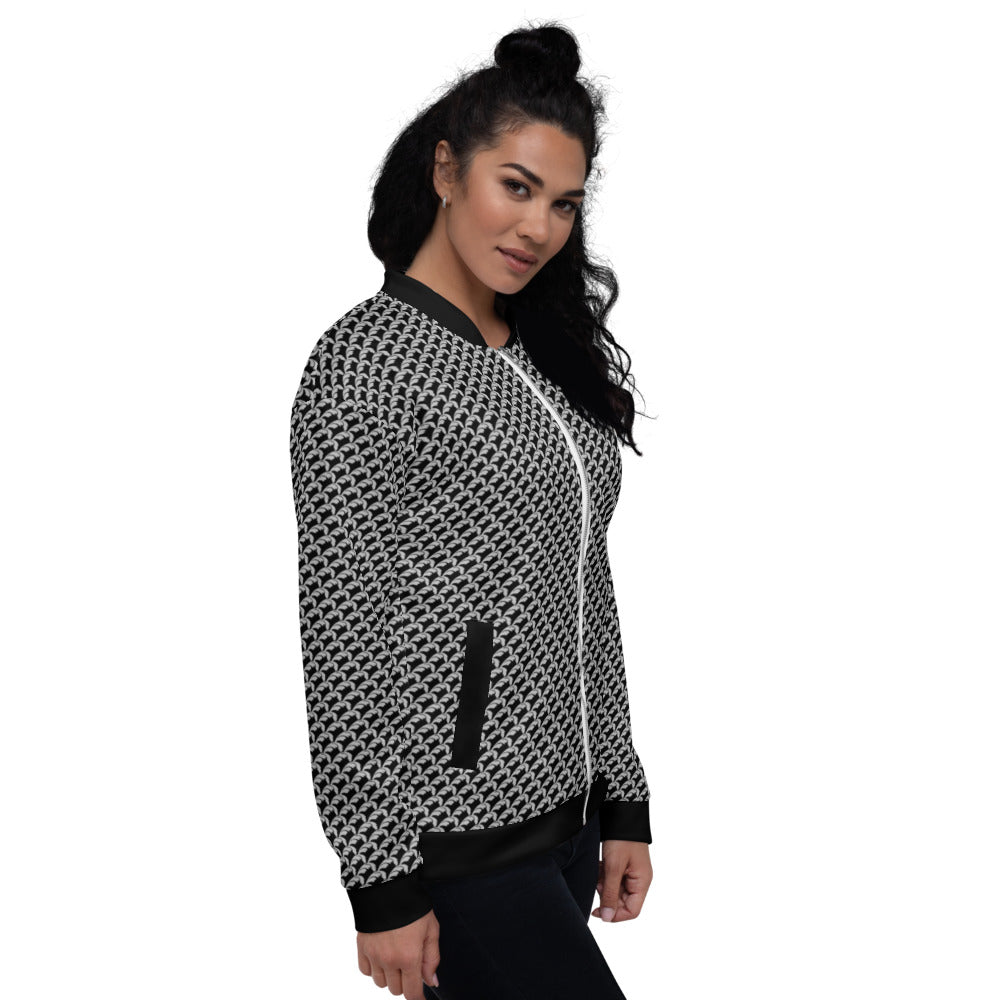 Beautiful Beloved One Flourish - Unisex Bomber Jacket - (silver/black)